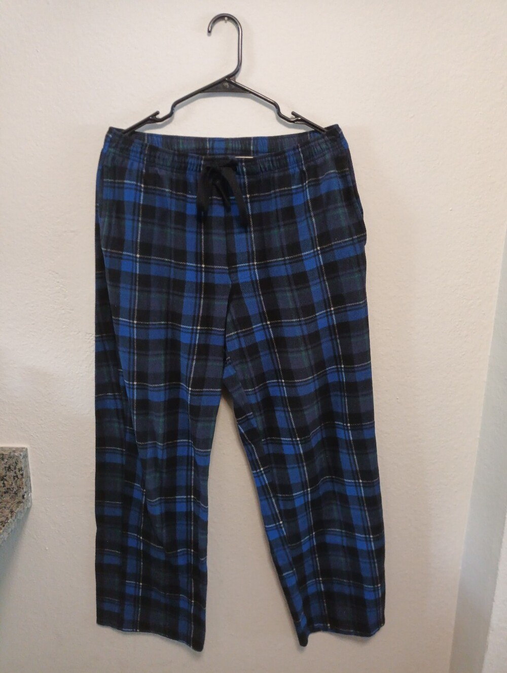 Blue and Black Plaid Pajama Pants
